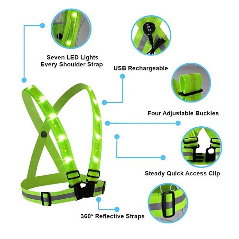 Новый полиэстеровый светодиодн – обзор и цена Running Gear Reflective